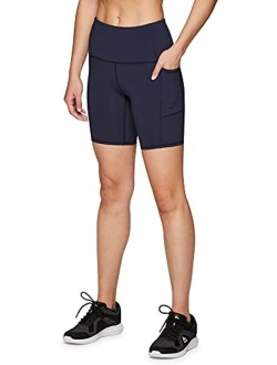 Active Biker Shorts for Women, Yoga Shorts Squat Proof High Waisted Spandex Shorts with Pockets