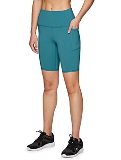 Active Biker Shorts for Women, Yoga Shorts Squat Proof High Waisted Spandex Shorts with Pockets