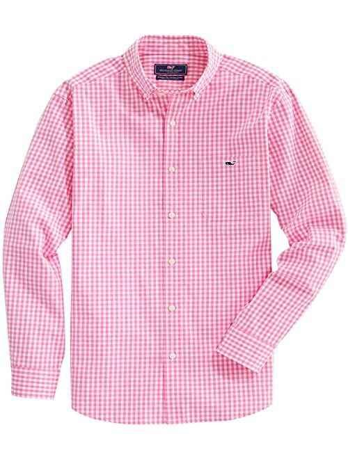 Vineyard Vines Men's Classic Fit Gingham Shirt in Stretch Cotton