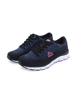 Active Women's Running Shoe, Lace Up Knit Mesh Flexible Lightweight Sneaker