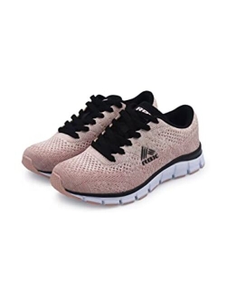 Active Women's Running Shoe, Lace Up Knit Mesh Flexible Lightweight Sneaker