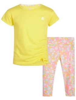 Girls' Activewear Set - Short Sleeve Performance T-Shirt and Capri Leggings (6X-12)