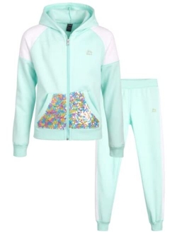 Girls' Jogger Set - 2 Piece Fleece Sweatshirt and Sweatpants Sweatsuit Set (4-12)