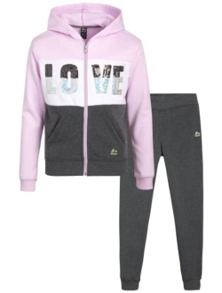 Girls' Jogger Set - 2 Piece Fleece Sweatshirt and Sweatpants Sweatsuit Set (4-12)
