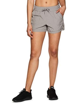 Active Women's Relaxed Fit Breathable Ventilated Stretch Woven Athletic Walking Short with Pockets