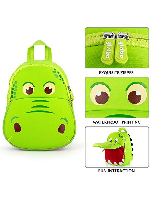 yisibo Dinosaur Backpack Toddler Backpack for Boys Girls Waterproof Preschool Travel Kids Bookbag Backpack for 2-7 Years