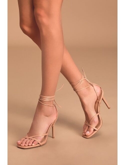 Simonee Aqua Lace-Up High Heel Sandals