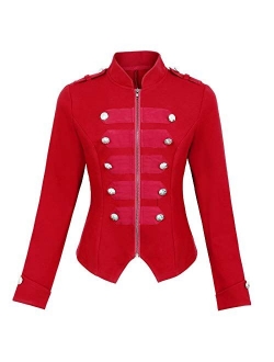 Womens Victorian Steampunk Ringmaster Jacket Military Blazer