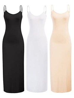 Women Adjustable Spaghetti Underwear Cami Full Slip Maxi Dress