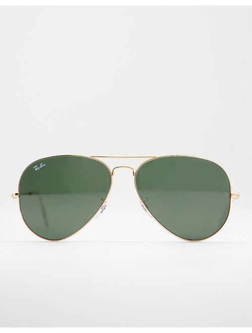 Ray-Ban larger aviator sunglasses in gold 0rb3025