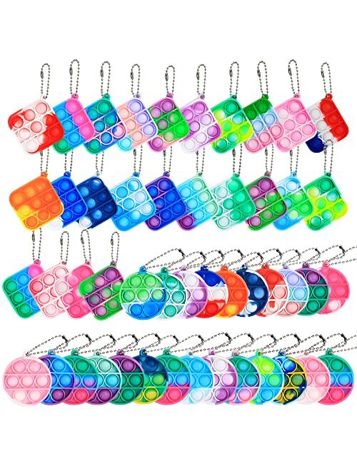 Print Palm Mini Pop Keychain Fidget Toy Pack, Anxiety Stress Relief Push Bubble Fidget Keychain Toy Sensory Fidget Desk Toys, Party Favors Small Decompression Toys Gifts 