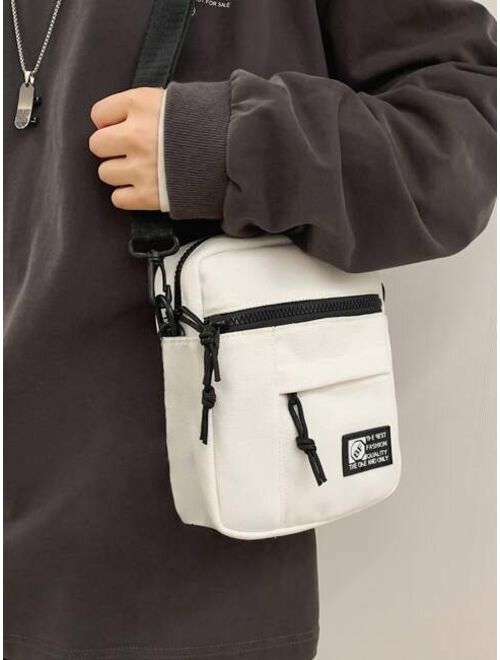 Shein Men Letter Patch Crossbody Bag