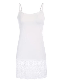 Sexy Women's Extender Camisole Dress Slip Spaghetti Tank Top Lace Trim