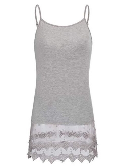 Sexy Women's Extender Camisole Dress Slip Spaghetti Tank Top Lace Trim