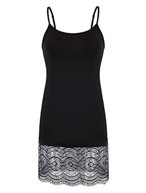 Kate Kasin Sexy Women's Extender Camisole Dress Slip Spaghetti Tank Top Lace Trim