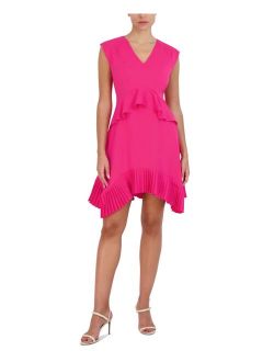 BCBGMAXAZRIA Women's Ruffled Pleated Mini Dress