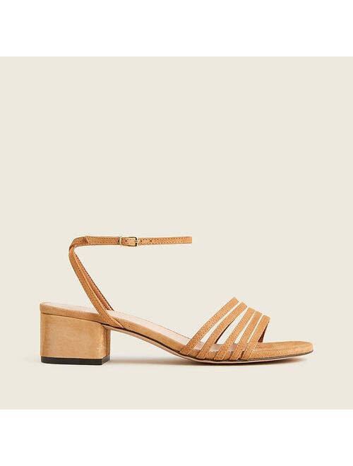 J.Crew Block-heel multistrap sandals in suede