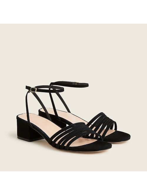 J.Crew Block-heel multistrap sandals in suede