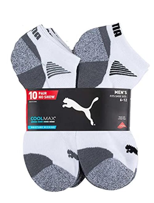 Puma Men's No Show Socks - 10 Pairs