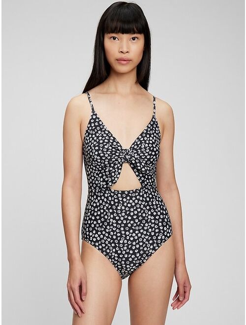 GAP Recycled Bunny-Tie Cutout One-Piece Swimsuit for plus size