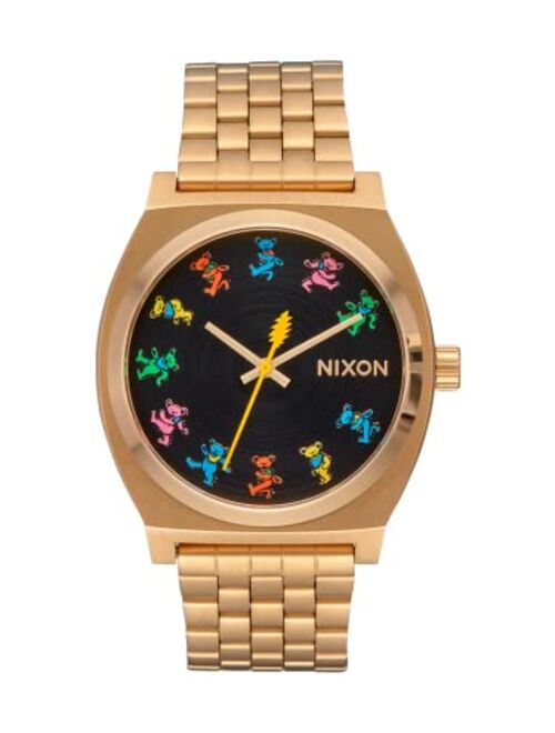 NIXON Grateful Dead Time Teller A1341-100m Water Resistant Men's Analog Fashion Watch (37mm Watch Face, 19.5mm-18mm Stainless Steel Band)