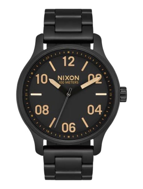 NIXON Patrol A1242-100m Water Resistant Men's Analog Classic Watch (42mm Watch Face, 21mm-19mm Stainless Steel Band)