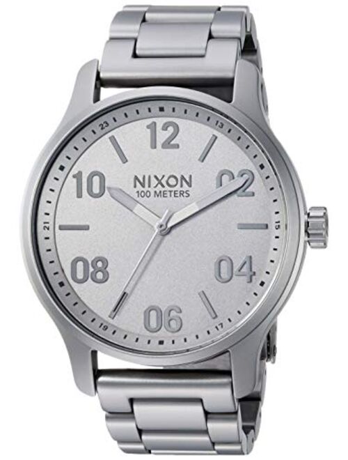 NIXON Patrol A1242-100m Water Resistant Men's Analog Classic Watch (42mm Watch Face, 21mm-19mm Stainless Steel Band)