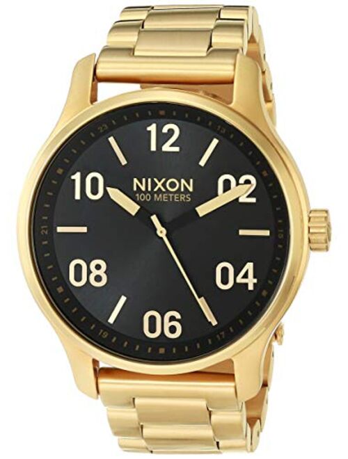 NIXON Patrol A1242-100m Water Resistant Men's Analog Classic Watch (42mm Watch Face, 21mm-19mm Stainless Steel Band)