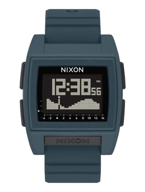 NIXON Base Tide Pro A1307-100M Water Resistant Men's Digital Surf Watch (42mm Watch Face, 24mm Pu/Rubber/Silicone Band) - Made with #Tide Recycled Ocean Plastics