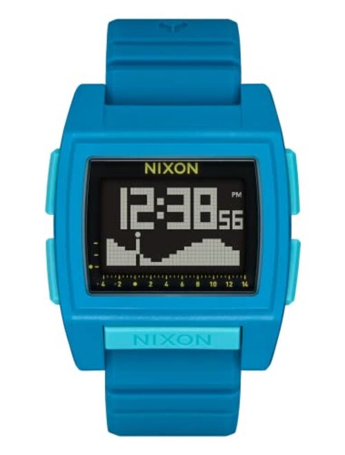 NIXON Base Tide Pro A1307-100M Water Resistant Men's Digital Surf Watch (42mm Watch Face, 24mm Pu/Rubber/Silicone Band) - Made with #Tide Recycled Ocean Plastics