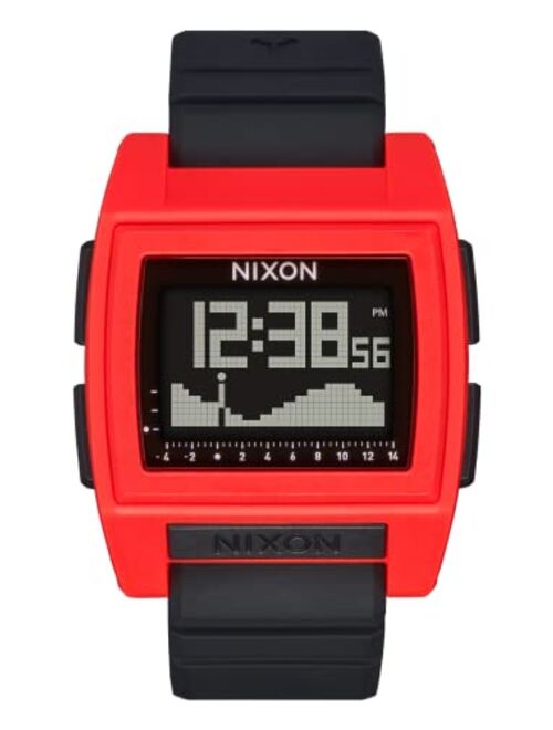 NIXON Base Tide Pro A1307-100M Water Resistant Men's Digital Surf Watch (42mm Watch Face, 24mm Pu/Rubber/Silicone Band) - Made with #Tide Recycled Ocean Plastics