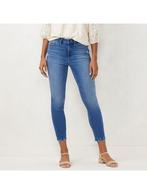 Little Co. by Lauren Conrad Petite High Waisted Raw Hem Skinny Ankle Jeans