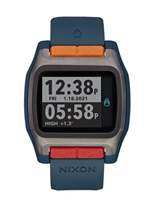 NIXON High Tide A1308-100m Water Resistant Men's Digital Surf Watch (44 mm Watch Face, 23 mm Pu/Rubber/Silicone Band) - Made with Recycled Ocean Plastics