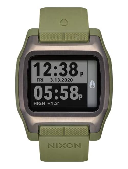 NIXON High Tide A1308-100m Water Resistant Men's Digital Surf Watch (44 mm Watch Face, 23 mm Pu/Rubber/Silicone Band) - Made with Recycled Ocean Plastics