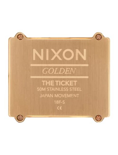 NIXON Ticket A1262 - All Gold - 50m Water Resistant Men's Analog Fashion Watch (34mm Watch Face, 30mm-23mm Stainless Steel Band)