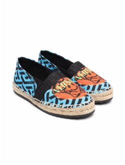 Kids Greca-print flat espadrilles