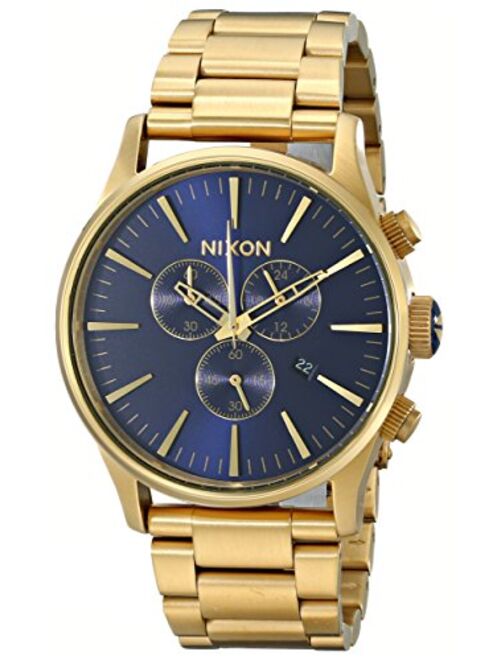 NIXON Sentry Chrono A386 - 100m Water Resistant Men's Analog Classic Watch (42mm Watch Face, 23mm-20mm Stainless Steel Band)