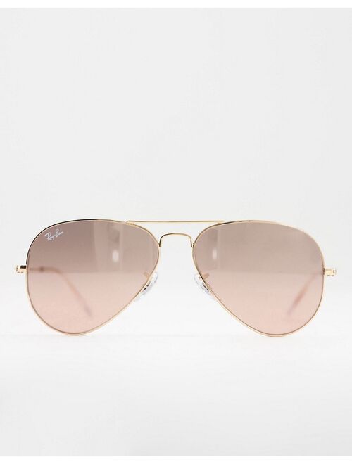 Ray-Ban aviator sunglasses in gold with brown lens