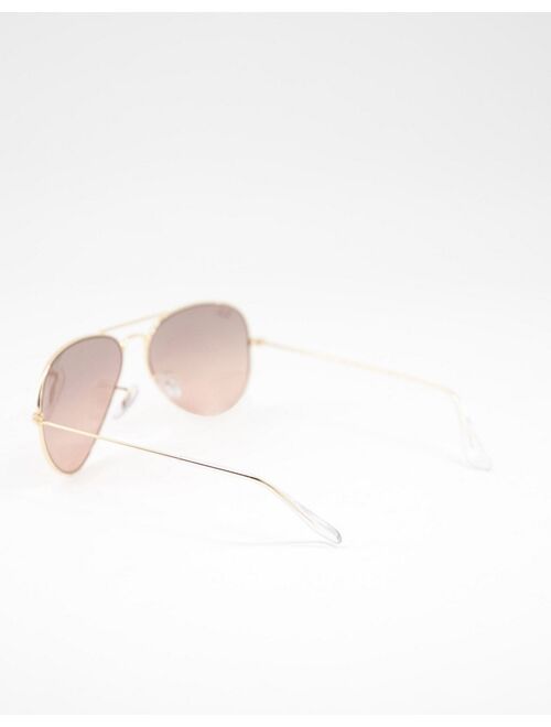 Ray-Ban aviator sunglasses in gold with brown lens