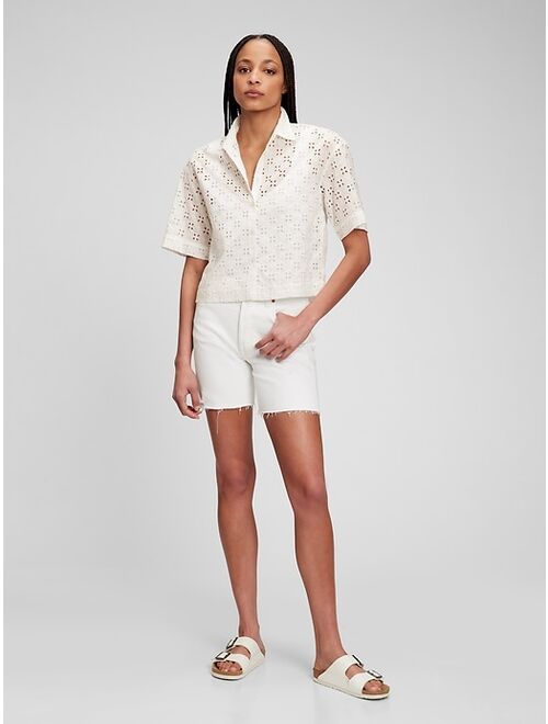 GAP Cropped Eyelet Shirt