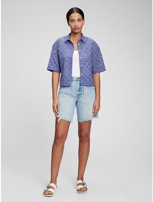 GAP Cropped Eyelet Shirt