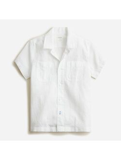 Kids' short-sleeve cotton-linen camp shirt