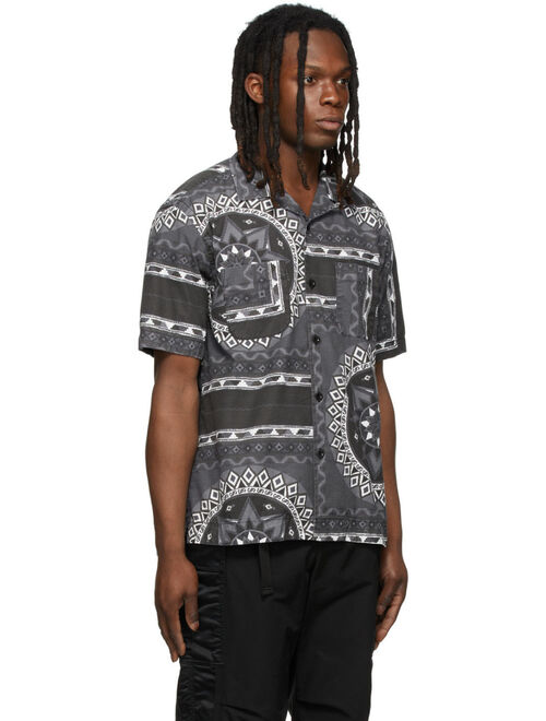 sacai Black & Grey BandanaPrint Shirt