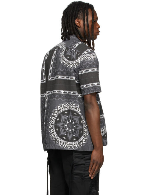 sacai Black & Grey BandanaPrint Shirt