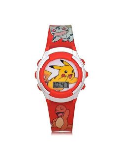 Kids' Quartz Watch with Plastic Strap, Red, 16 (Model: POK4238AZ)