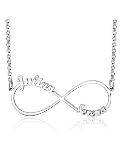 DaMei Personalized 1-6 Name Necklace for Women Custom Infinity Mother Daughter Necklace Family Name Necklace for Mothers Day