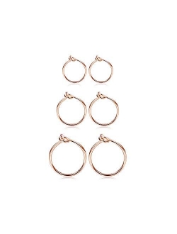 Fiasaso 3 Pairs 925 Sterling Silver Hoop Earrings For Women Girls Small Hoop Earrings Sleeper Earrings Piercing Jewelry Set 6MM 8MM 10MM