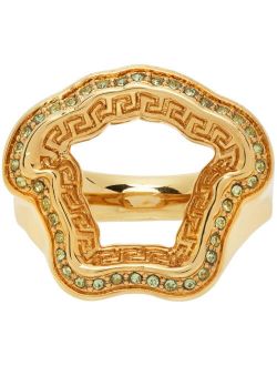 Gold Grecco Crystal Curved Ring