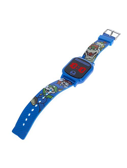 Accutime Super Mario LED Display Digital Touch Screen Watch for Kids - Blue