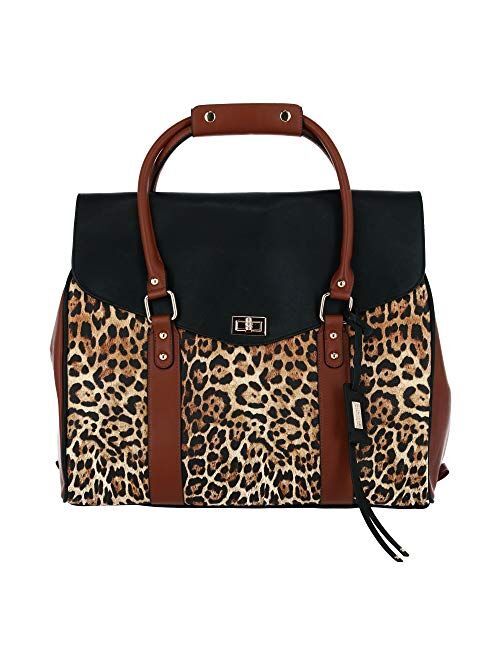 Badgley Mischka Leopard Weekender Tote Travel Bag, Leopard